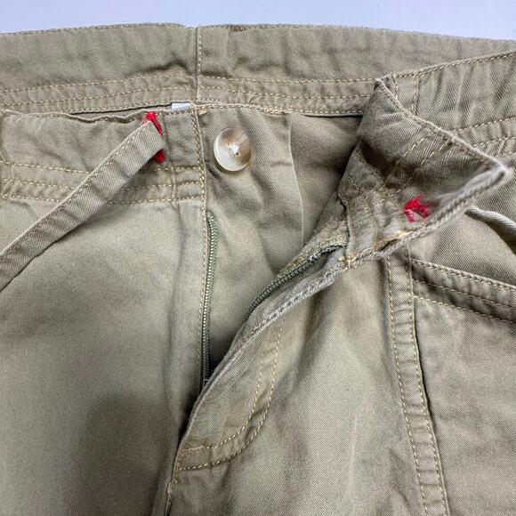 prAna Green Cotton Drawstring Utility pant with flare leg w/Embroidery Size XS - Picture 11 of 14